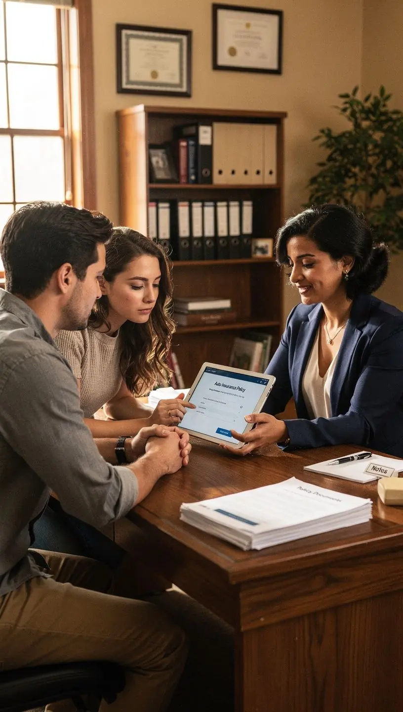 Grafika przedstawiająca proces sprawdzania luk w ubezpieczeniu samochodu.